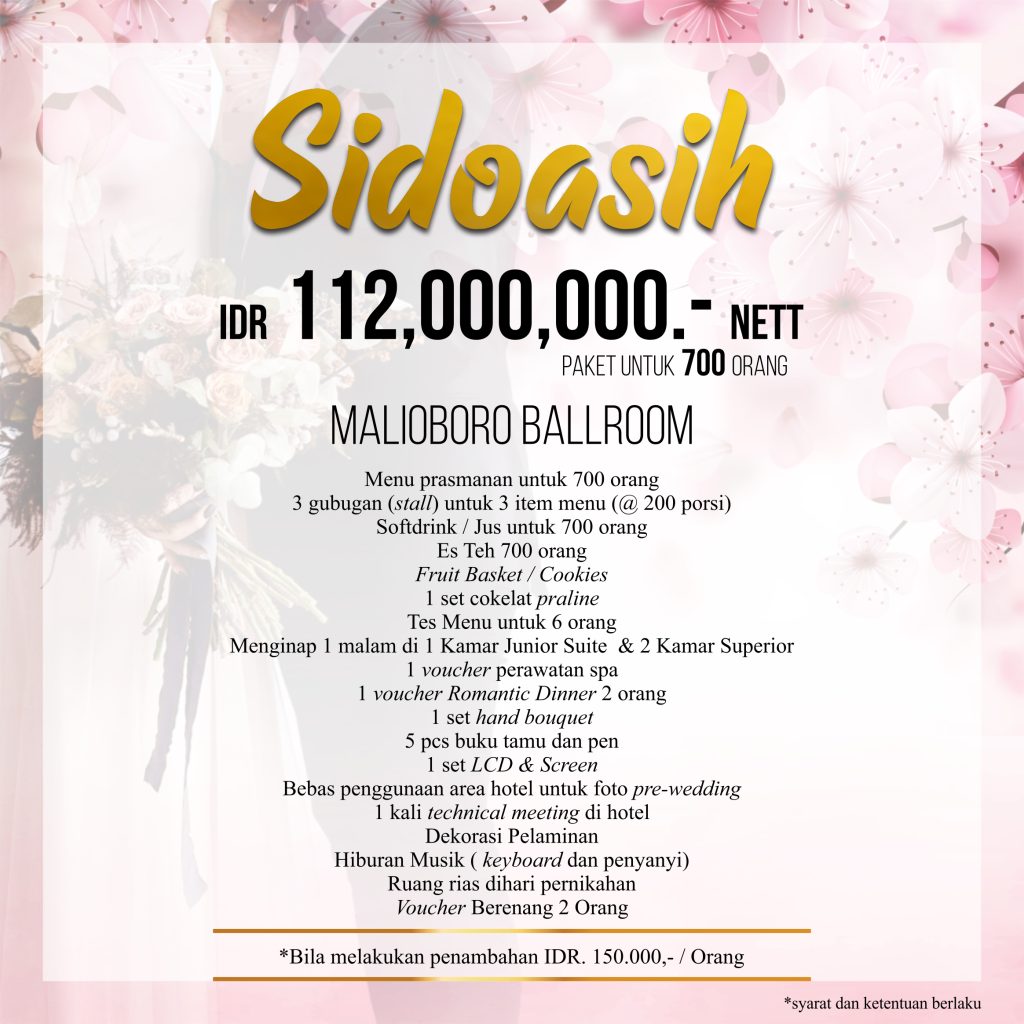 New Saphir Hotel Yogyakarta Sidoasih Wedding Package